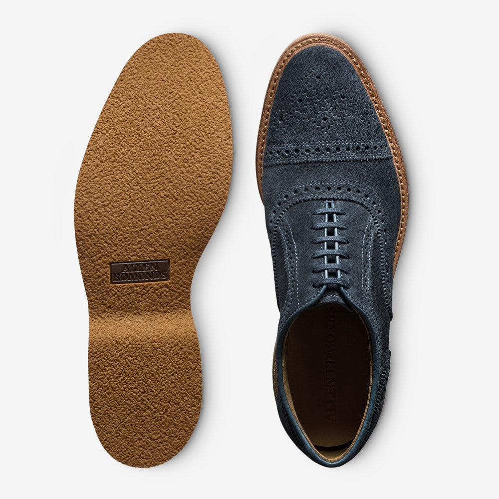 ALLEN EDMONDS STRAND VERSE CAP-TOE - NAVY SUEDE