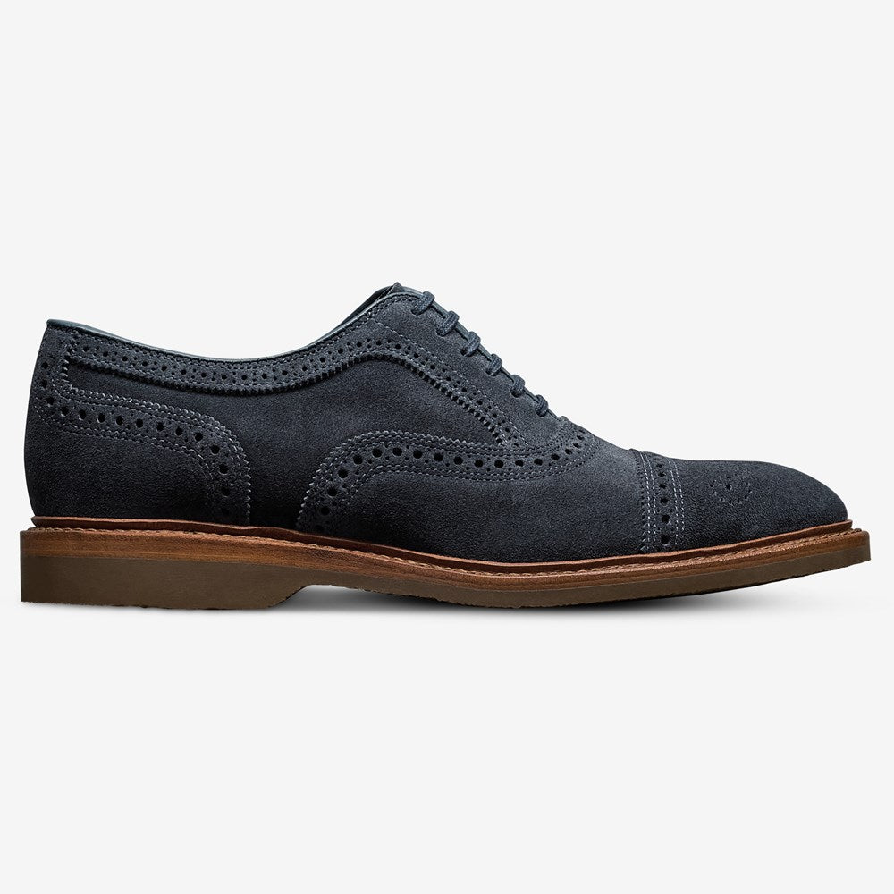 ALLEN EDMONDS STRAND VERSE CAP-TOE - NAVY SUEDE