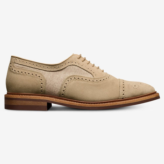 ALLEN EDMONDS STRANDMOK CAP-TOE OXFORD WITH DANITE SOLE - BONE SUEDE