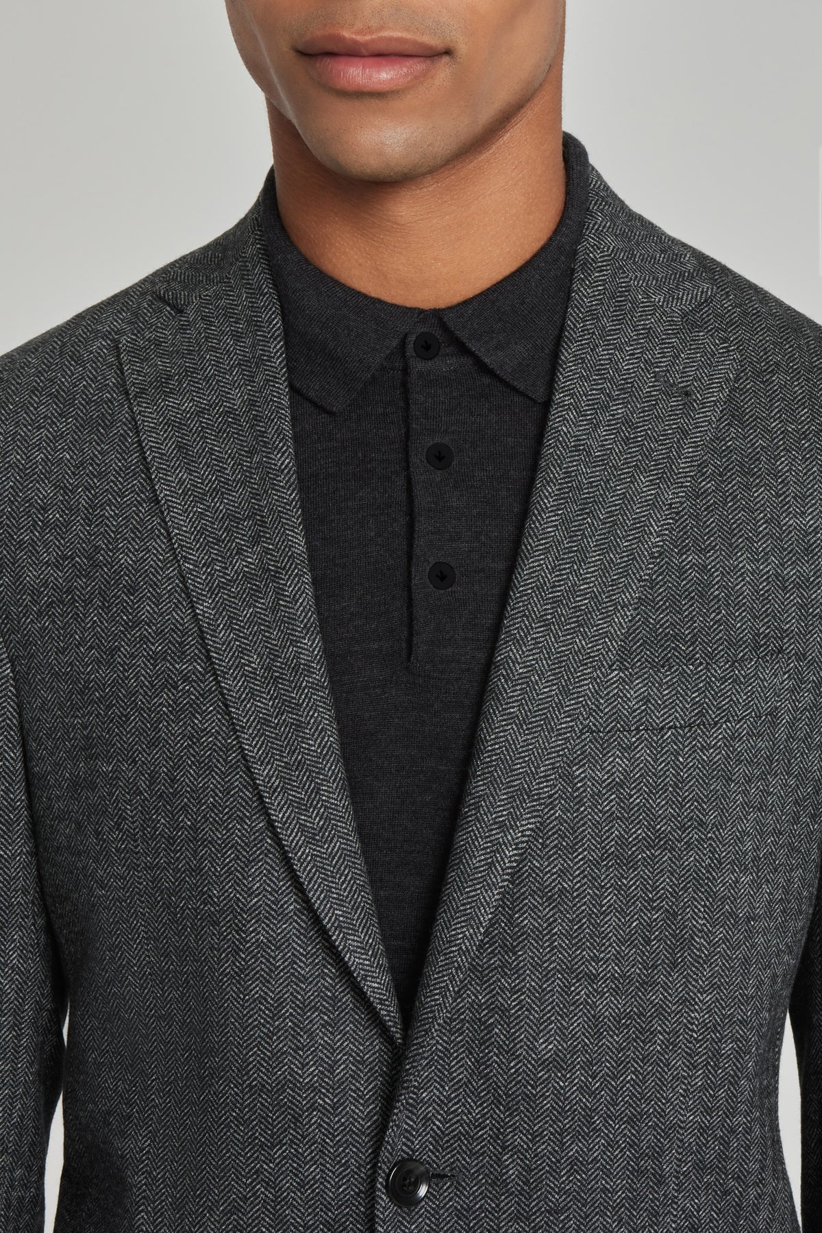 JACK VICTOR HAMPTON CHARCOAL HERRINGBONE BLAZER – Rego