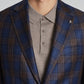 JACK VICTOR MIDLAND NAVY & BROWN PLAID SUPER 130'S BLAZER